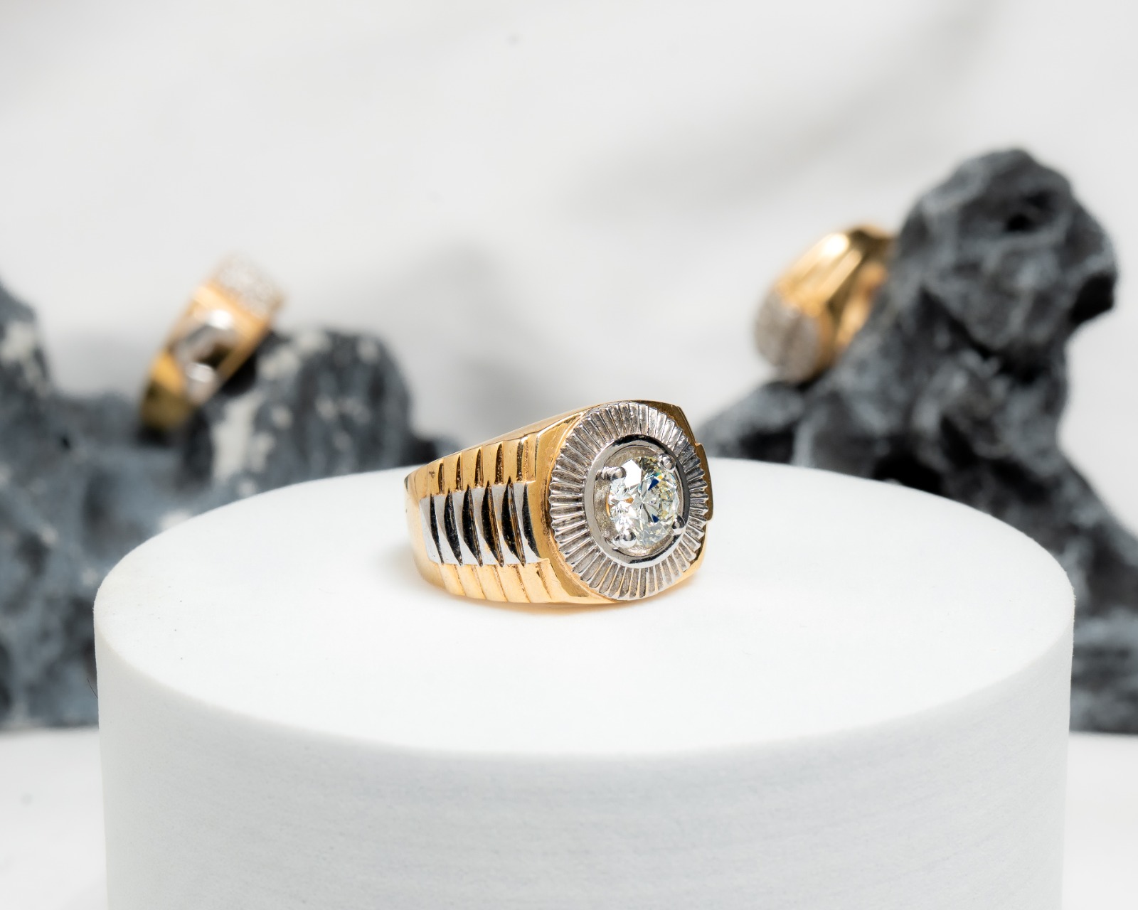 The Emperor Fluted Bezel Statement Ring